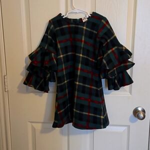 Mia Bella Girls 4/5 Green Plaid Dress